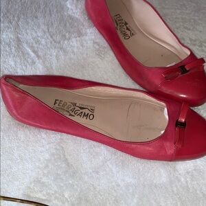 Gently Loved Salvatore Ferragamo Women's Red Ballet Flats